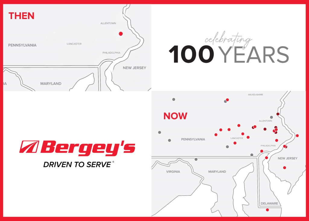 Bergey's Then and Now Map