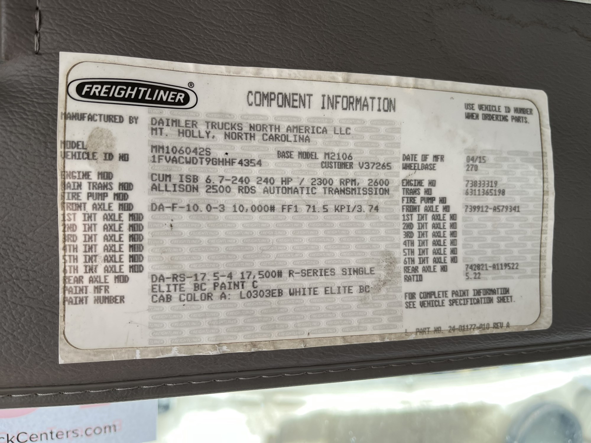 2016 Freightliner eM2 in Pennsauken, NJ — photo 5